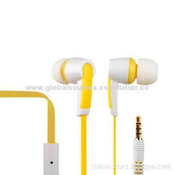 2014 Hot Selling Fashion Colorful Flat cable Earphone with Mic
